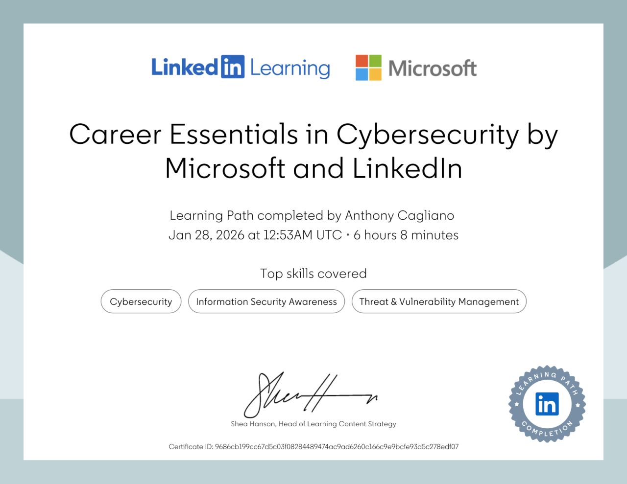 Career Essentials in Cybersecurity certificate thumbnail